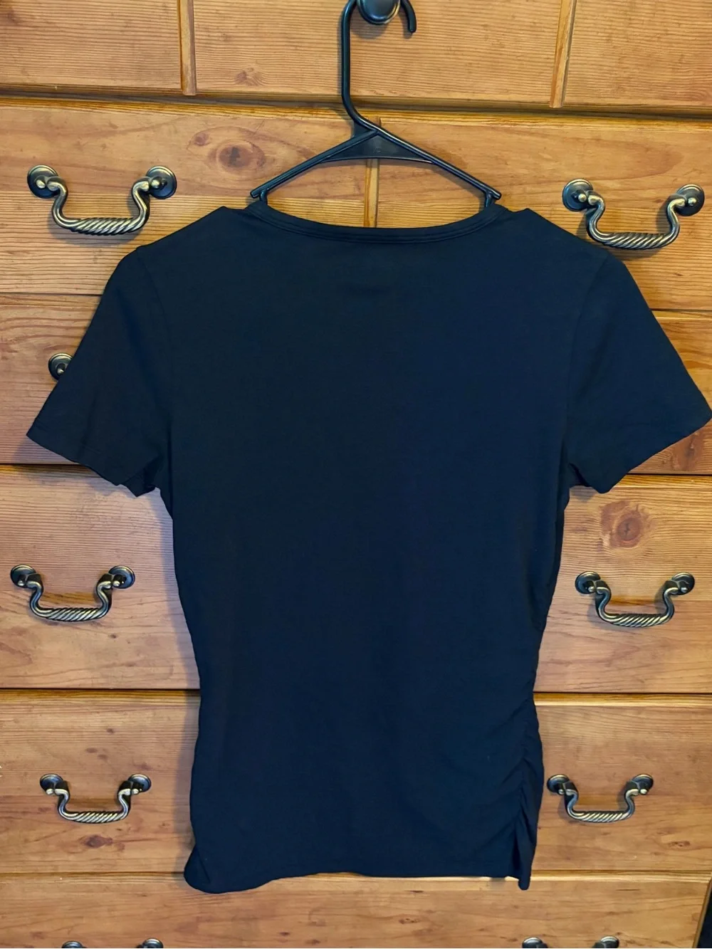 Michael Kors Black Short Sleeve Top with Shoulder Zip Detail